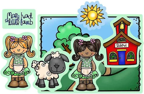 Mary Had A Little Lamb 7 figuras de fieltro precortadas para franela/fieltro historias de tablero de guardería, rimas preescolares