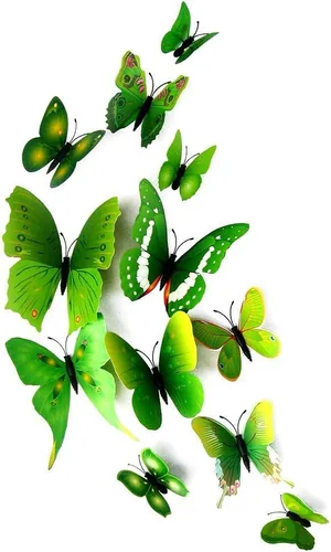 Miniatura 5 de Amaonm - 120 calcomanías de pared de mariposas en 3D, 10 colores, removibles, bricolaje, calcomanías de pared para habitación de niños y niñas