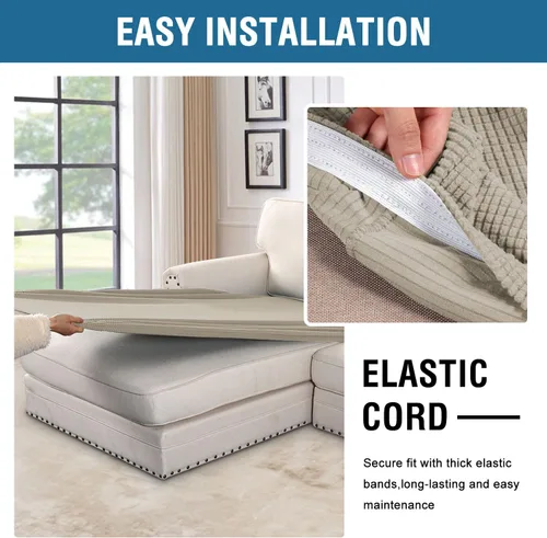 Miniatura 5 de H.VERSAILTEX - Funda súper elástica individual para chaise, cubiertas de sofá seccional para sofá en forma de L, tanto para la izquierda como