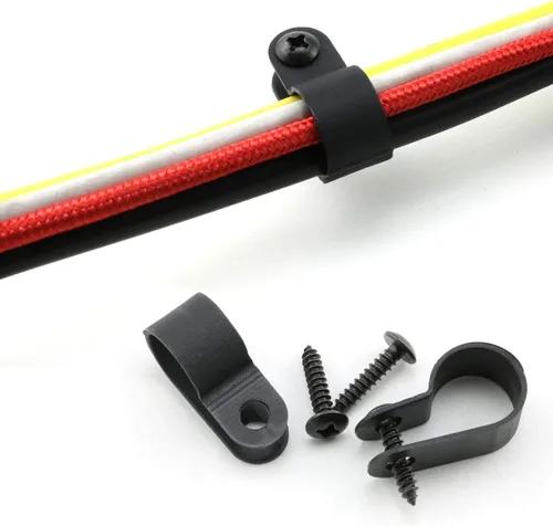 Miniatura 2 de heyous Abrazadera de cable tipo R de 1/2 pulgada (0.520 in) de 1/2 pulgada (0.520 in) de sujeción de tubo de manguera de alambre de nailon fijo
