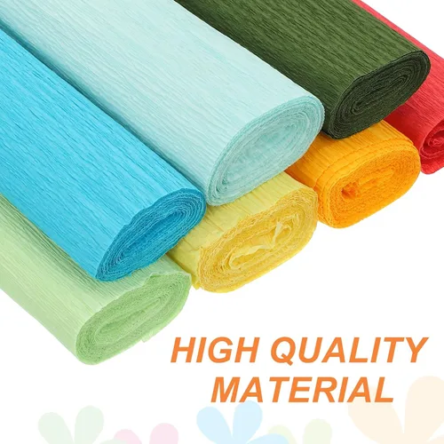 Miniatura 7 de MECCANIXITY Papel crepé, 7.9 pies de largo y 20 pulgadas de ancho, rollo de papel crepé de albaricoque para decoración de fiestas, suministros