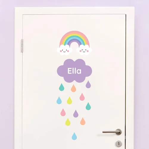 Miniatura 27 de Calcomanías de puerta personalizadas para habitación de niños, calcomanías de pared con nombre personalizado para decoración de habitación de bebés