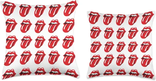 Miniatura 3 de The Rolling Stones - Almohada oficial de repetición de lengua blanca, 16.0 x 16.0 in, multicolor