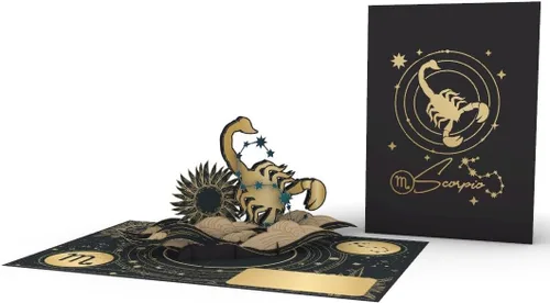 Miniatura 17 de iGifts And Cards Tarjeta emergente de cumpleaños del zodiaco Géminis, felicitación del horóscopo 3D con tarjeta de notas y sobre, constelación