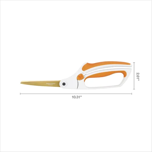 Miniatura 6 de Fiskars tijera Easy Action de 8 pulgadas, color blanco y naranja