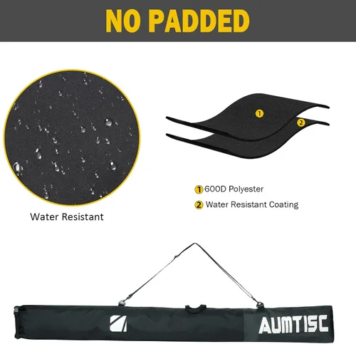 Miniatura 2 de AUMTISC Ski and Boot Bag Combo for Air Travel Flying, Padded Two-Piece Snow Ski Bags, Adjustable Length Ski Travel Bag for Skis Up to 200cm and