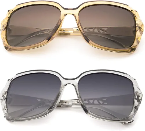 Miniatura 2 de LECKIRUT - Lentes de sol de gran tamaño para mujer lentes de sol clásicos y a la moda con protección UV polarizada