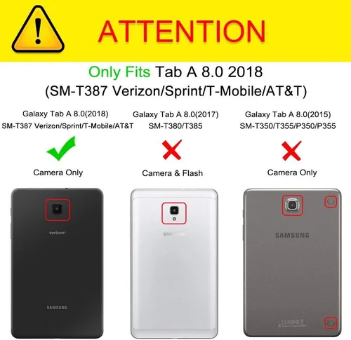 Miniatura 2 de Maomi - Funda para Samsung Galaxy Tab A de 8.0 pulgadas, versión 2018 (modelo: SM-T387), funda resistente con función atril
