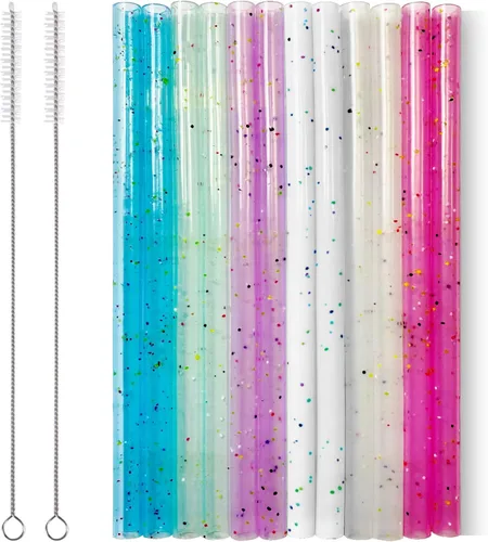 Miniatura 2 de Pajitas de silicona reutilizables, 12 popotes de silicona ecológicos, 2 cepillos de limpieza, para vasos de 30 onzas y 20 onzas, Rtic, Yeti, Ozark