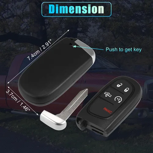 Miniatura 7 de X AUTOHAUX 433MHz GQ4-54T Reemplazo inteligente Proximit llave remota entrada sin llave alarma para Dodge para Ram 1500 2500 3500 2013-2019 camión