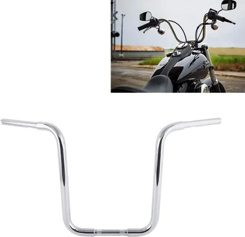 Miniatura 20 de TCT-MOTORPARTS - Manillar Ape personalizado de 1 1/4" con elevación de 14" para Harley Sportster Softail FLST FXST 1200 883 Custom Dyna Fatboy Cromo