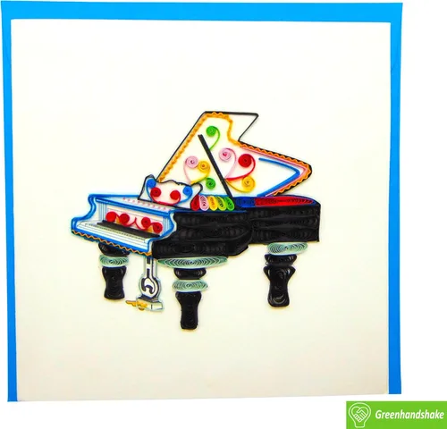 Miniatura 3 de Piano, tarjeta de felicitación 3D hecha a mano, diseño exclusivo dedicado a mano, tarjeta de felicitación para cumpleaños, día de San Valentín, día