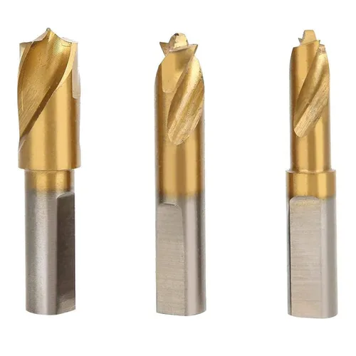 3 brocas de soldadura por puntos, broca de corte de soldadura de acero cobalto de alta velocidad con revestimiento de titanio de 1/4 de pulgada