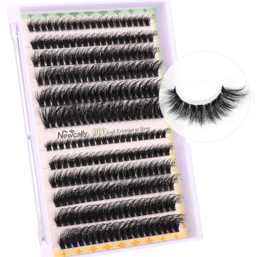 Miniatura 7 de Kit de racimos de pestañas gruesas, extensiones de pestañas individuales con volumen de 0.39 a 0.78 pulgadas, extensiones de pestañas en racimo