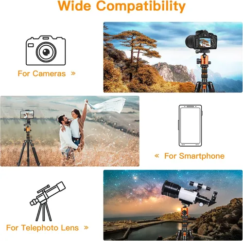 Miniatura 9 de Trípode para Cámara de 82" de Alto Uso Pesado, Trípode Monópode de Aluminio DSLR Victiv para Fotografía de Viaje, Soporte de Cámara Profesional