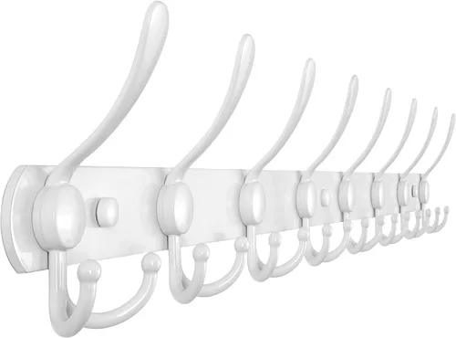 Miniatura 38 de Dseap - Perchero para pared, 5 ganchos triples, resistente, acero inoxidable, riel de gancho de metal para abrigos, sombreros, toallas, bolsos