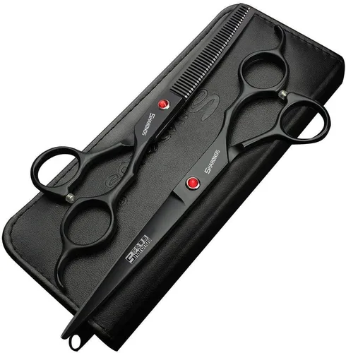 Miniatura 4 de Juego de tijeras de peluquería de 6/7 pulgadas para peluquería, tijeras para el cabello, herramientas de peinado (5.5 tijeras planas)