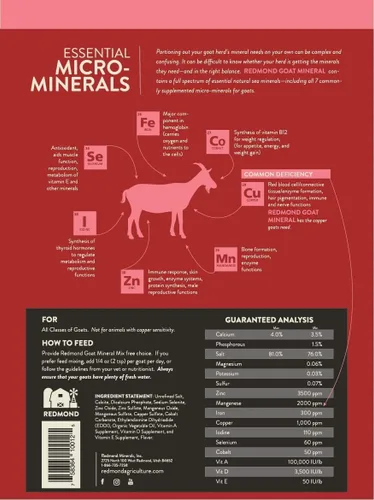 Miniatura 4 de REDMOND Mezcla de suplemento mineral de cabra, sal sin refinar (5 libras)