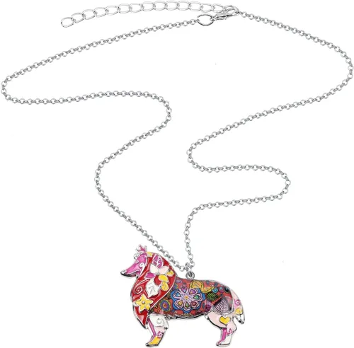 Miniatura 4 de Bonsny - Collar de aleación esmaltada con diseño de corazón