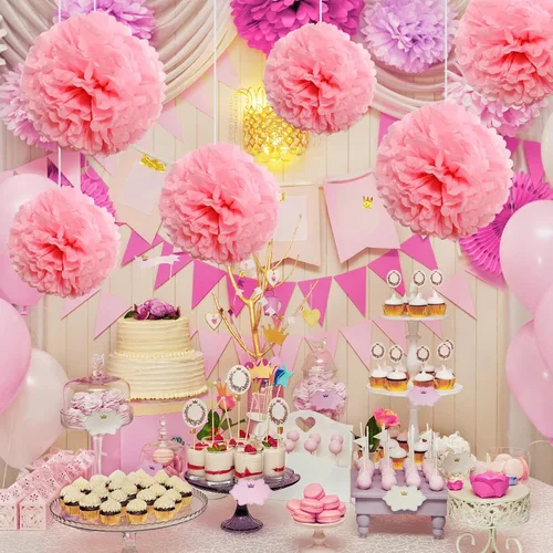 Miniatura 7 de CHRORINE 60 hojas de papel de seda rosa a granel para envolver regalos, papel de seda para manualidades artísticas de bricolaje, decoración