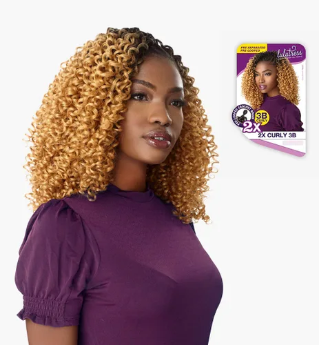 Miniatura 2 de Sensationnel Lulutress - Trenzas de ganchillo preenrolladas, 2 rizadas, 3B (paquete de 4, 2)