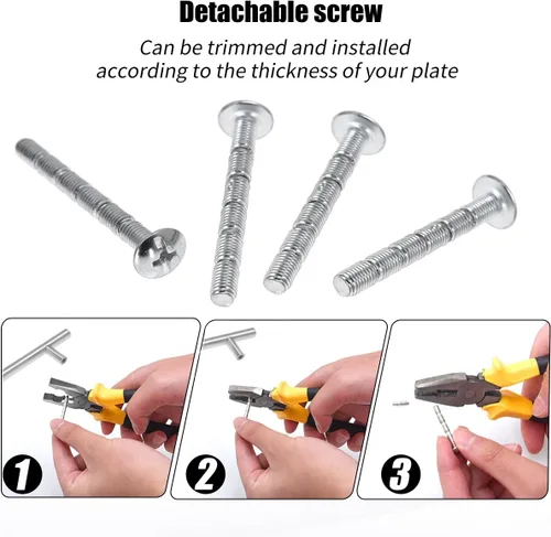 Miniatura 5 de Manijas de acero inoxidable para gabinetes de cocina, 30 unidades, acabado de níquel satinado, barra tubo en T hueca, cajón de muebles de cocina