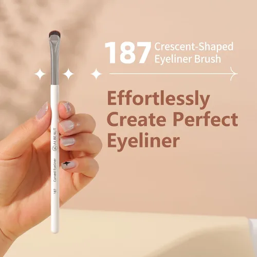 Miniatura 2 de Albeaut Pincel delineador de ojos, delineador de ojos en forma de media luna y pincel para cejas, crea sin esfuerzo un delineador perfecto