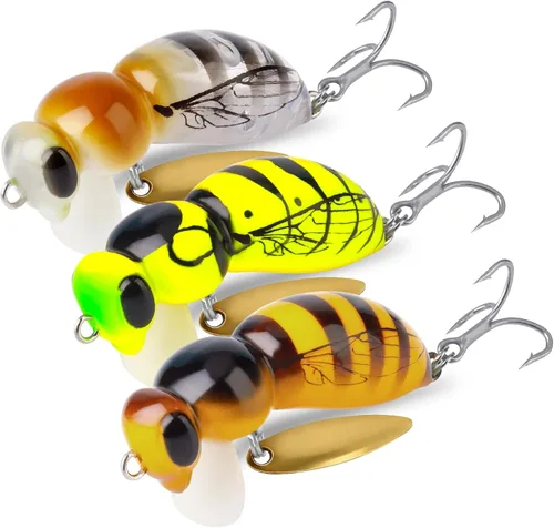 Miniatura 6 de KINGDOM 3 señuelos de pesca Topwater para Bass Whopper Popper señuelo de pesca para lubina, bagre, lucioperca, cebo flotante para lápices con cola 5