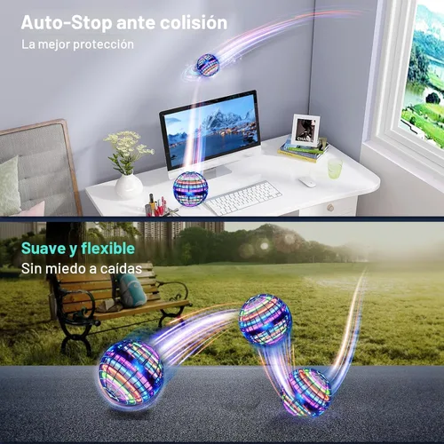 Miniatura 5 de Ivtivfu Bola de orbe voladora (azul, 2026 actualizada) con luces deslumbrantes, spinner mágico flotante, dron boomerang genial, globo cósmico