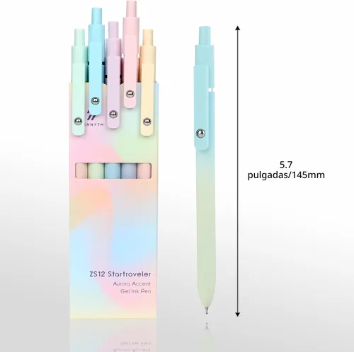 Miniatura 2 de Ddaowanx Bolígrafos de Gel, 10 Piezas 0.7mm Bolígrafos de Tinta Negra de Secado Rápido de Punta Fina con Escritura Suave, Lindos Artículos