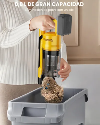 Miniatura 7 de Aspiradora sin cable para batería DeWalt de 20V, aspiradora ligera de palo 7 en 1 con filtro HEPA, succión de 35KPA, motor sin escobillas de 350W, 3