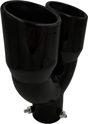 2.5 pulgadas 6.3cm Silenciador de tubo de escape universal de doble punta de 2.5 pulgadas de acero inoxidable para coche y camionetas pickup (Negro