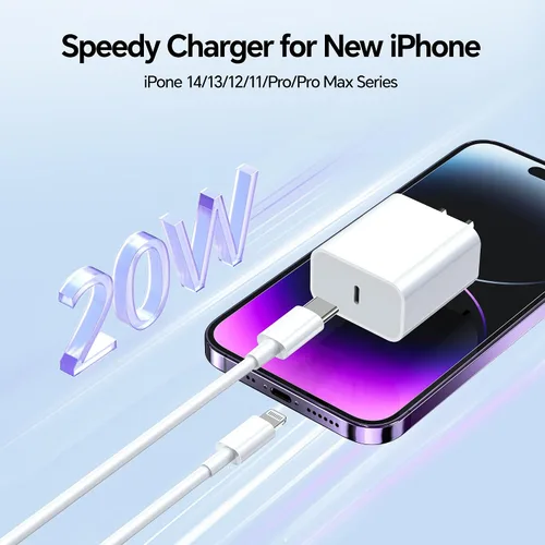 Miniatura 4 de Cargador rápido para carga de teléfono i, [certificado MFi] para cargador i.Phone, cargador USB C 3.0 PD con USB C de 6 pies para cable Liightning