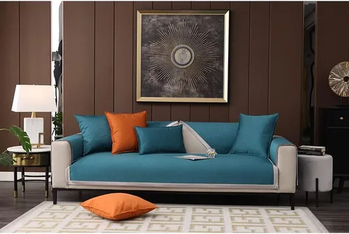Miniatura 2 de Funda de cojín antideslizante para sofá, protector de muebles, estilo moderno, adecuada para sillón, funda de sofá para sala de estar, funda de Azul