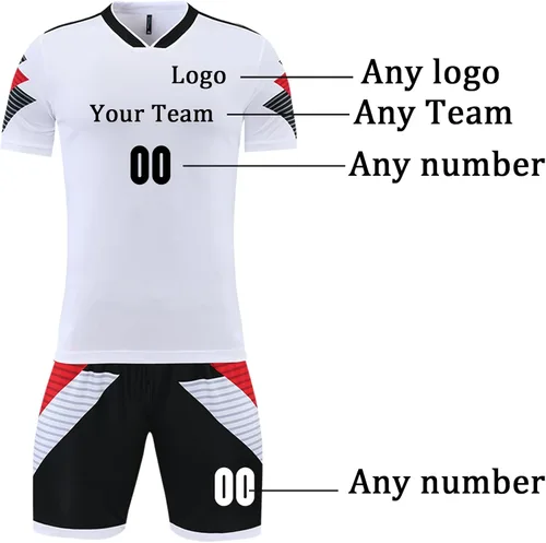 Miniatura 14 de Camiseta de fútbol personalizada para hombres y mujeres, uniformes de fútbol personalizados para niños/adultos con nombre y logotipo del
