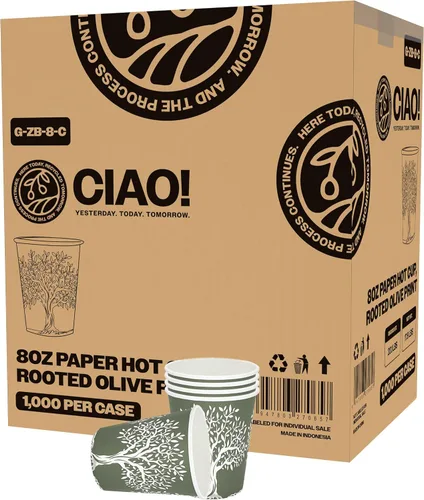 Miniatura 19 de CIAO! Vaso caliente de papel blanco de 20 onzas, desechable, 3.543 in de diámetro, 600