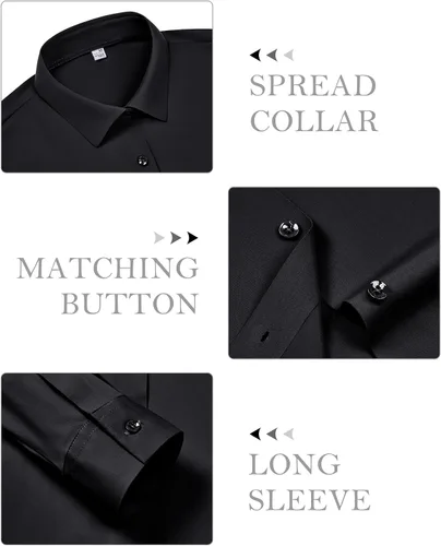 Miniatura 4 de siliteelon Camisa de manga larga con botones para mujer, estilo casual, para el trabajo, con elástico en 4 direcciones, sin arrugas