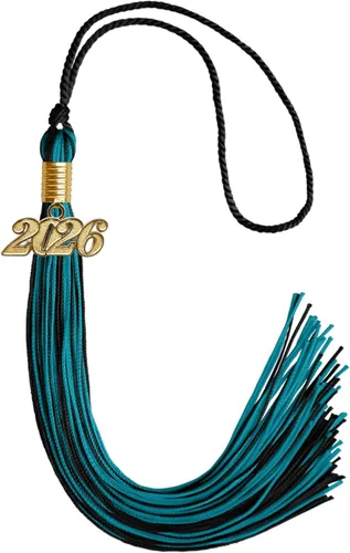 Miniatura 40 de Endea Graduation - Borla de doble color mixto con fecha dorada (negro/dorado antiguo, 2021)