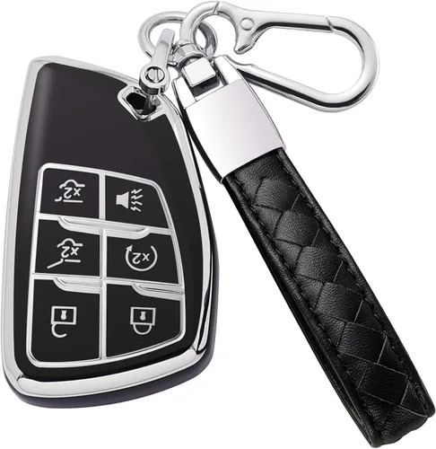 Miniatura 10 de Funda para Llavero de Chevy con Llavero Carcasa Suave de TPU Portallaves Compatible con Chevrolet Suburban Tahoe Silverado 1500 2021 2022 2023