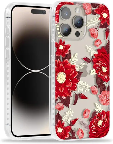 Miniatura 18 de SCORPIFY Funda para iPhone 15 Pro Max con diseño floral de Nemophila azul, bonita funda transparente para teléfono para mujeres y niñas