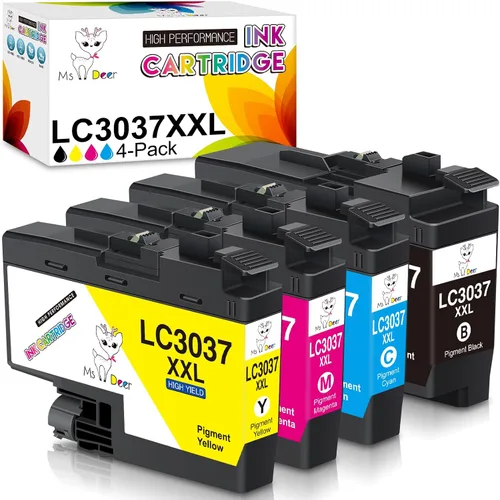 Miss Deer LC3037 - Cartuchos de tinta de alto rendimiento compatibles para Brother LC3037XXL LC-3037 XXL LC3037BK para MFC-J6945DW MFC-J6545DW