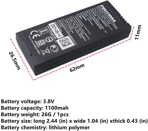 Miniatura 3 de Batería de litio para DJI Tello RC Quadcopter Repuestos Drone Batería 1 unids 3.8 V 1100 mAh
