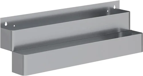Miniatura 8 de AmGood 36 in. Rack de carril de velocidad de acero inoxidable de doble nivel para barras comerciales, NSF