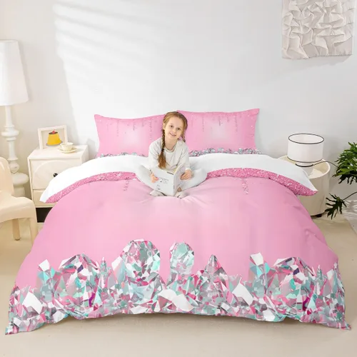 Miniatura 25 de Juego de ropa de cama de líneas negras, rojas y grises, tamaño individual para habitación de niños y niños, juego de funda de edredón con costuras