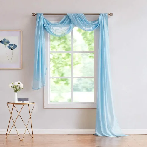 Miniatura 3 de Warm Home Designs Cortinas transparentes con ojales para habitación, cocina, habitación de los niños o sala de estar, 2 paneles con volados, de 54
