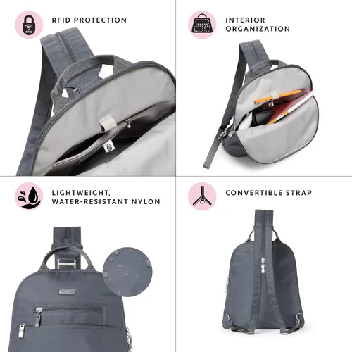 Miniatura 3 de Baggallini Mochila convertible esencial, Gris carbón
