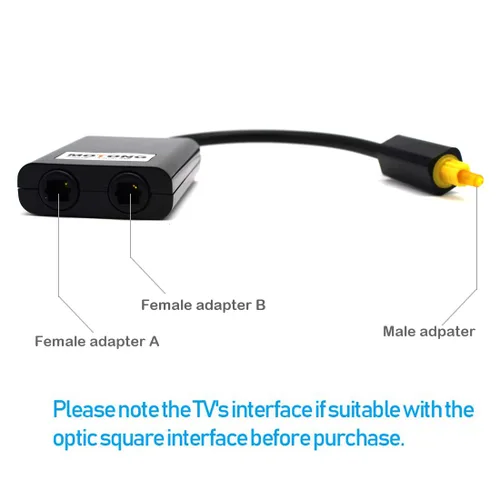 Miniatura 5 de MOTONG Toslink - Adaptador divisor de audio óptico digital, 1 en 2 salidas