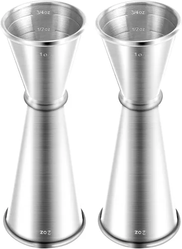Miniatura 19 de Medidor para barman, Briout Jigger doble de cóctel japonés de primera calidad, acero inoxidable grado alimenticio 304, 2 OZ 1 OZ con mediciones
