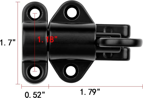 Miniatura 2 de INIRET 2 paquetes de pestillos de cierre automático, cerradura de puerta de resorte negra, pestillo de perno resistente de aleación de aluminio