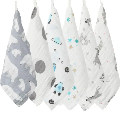 Miniatura 9 de norinori Baby Msulin - Paños de muselina para recién nacidos, 10 paños de muselina para bebé, toallas de lavado de algodón natural suaves